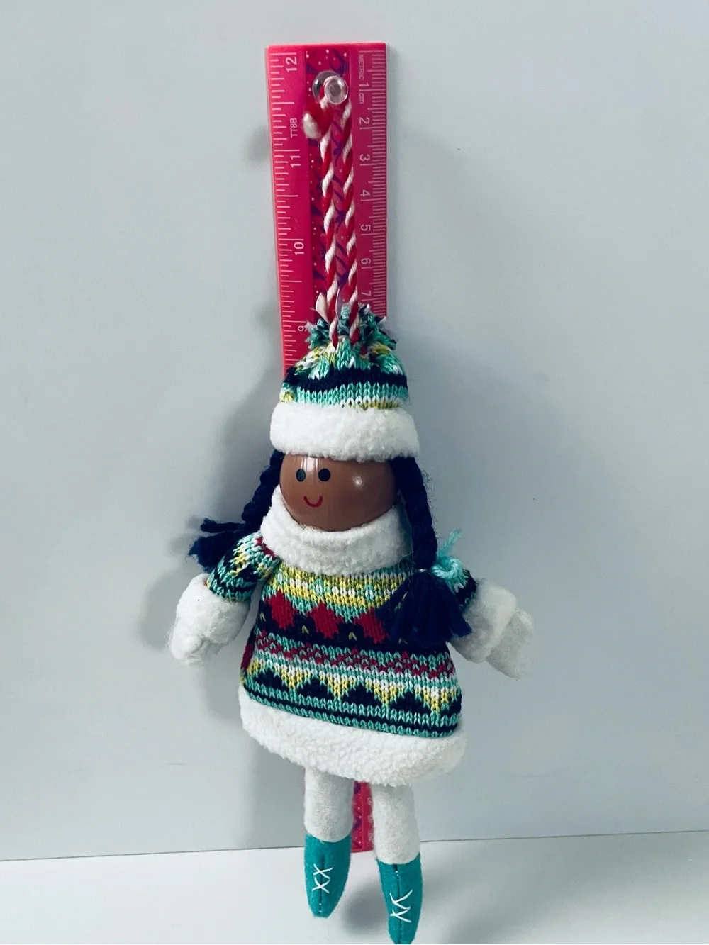 Target Plush Winter Doll in Teal & Multicolor Knit Outfit -